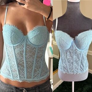 Victoria's Secret XL Ice Blue Corset Top